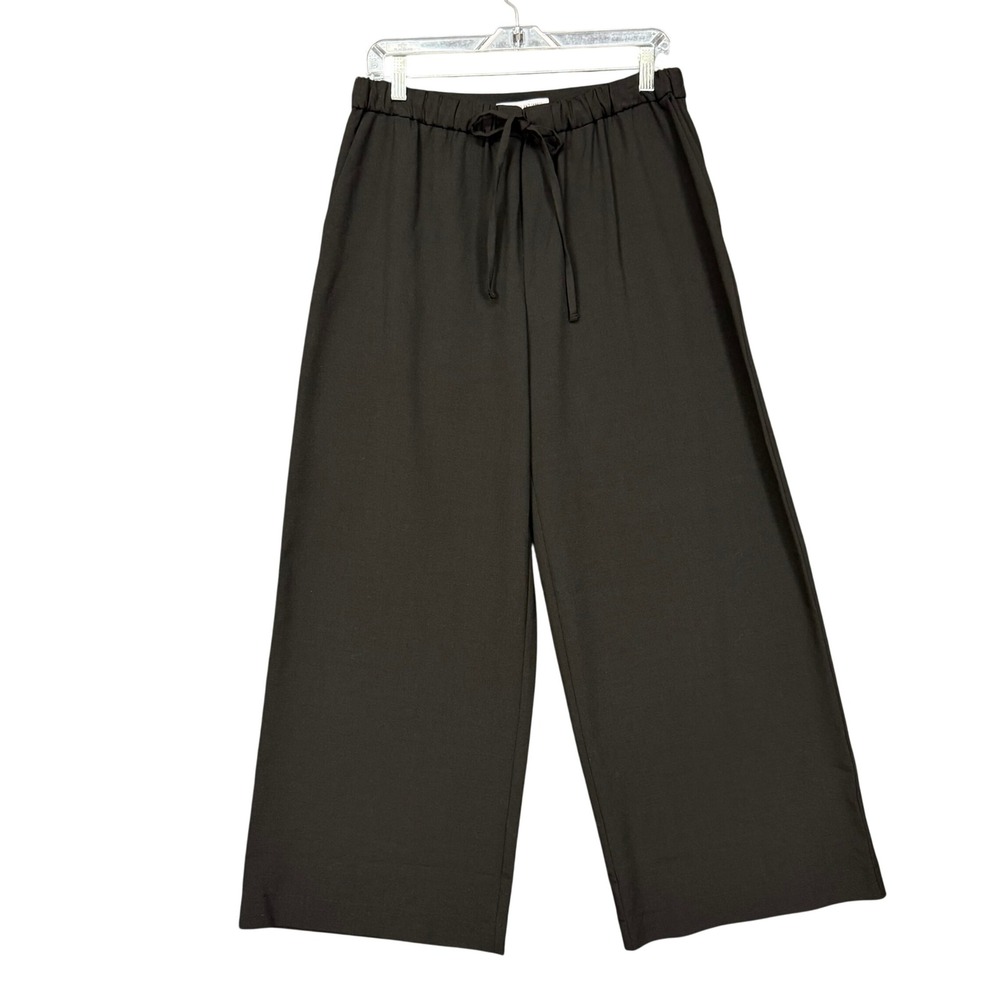 Elizabeth and James Wide Leg Pants Womens Medium Black Drawstring‎ Elastic Waist
